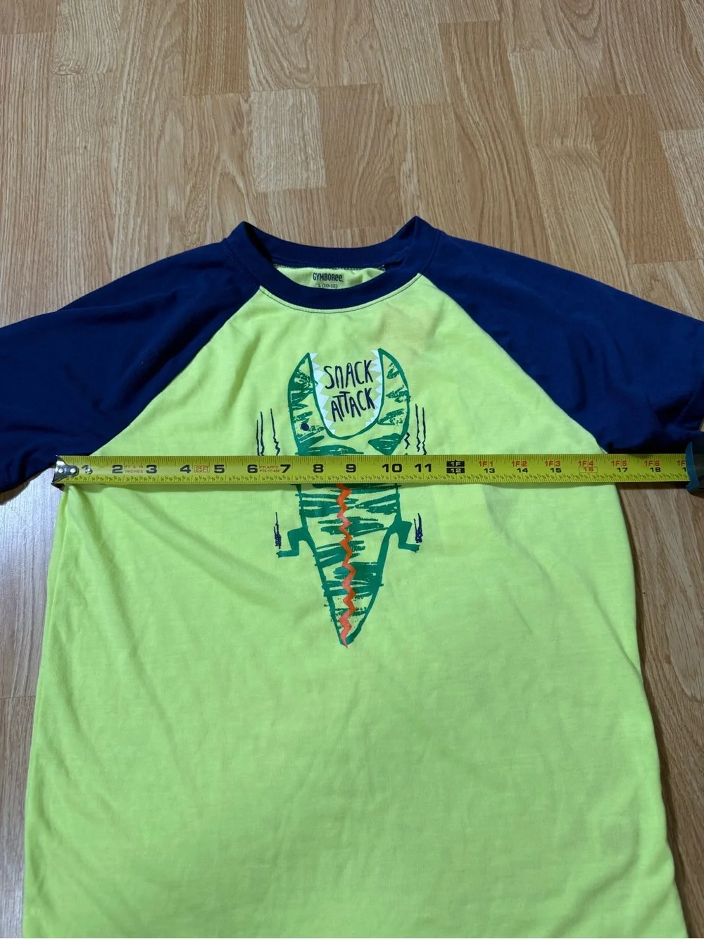Gymboree Lime & Navy Alligator Two-Piece Pajama Set - Size L (10/12 )